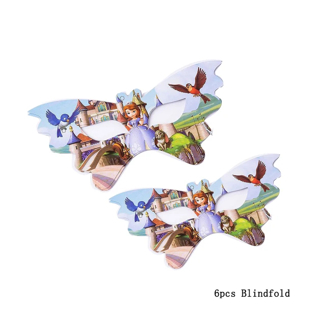 New Disney Sofia Princess Theme Party Disposable Tableware For Decorations Birthday Party Baby Shower Napkin Plate Cup Supplies 6pcs Blindfold