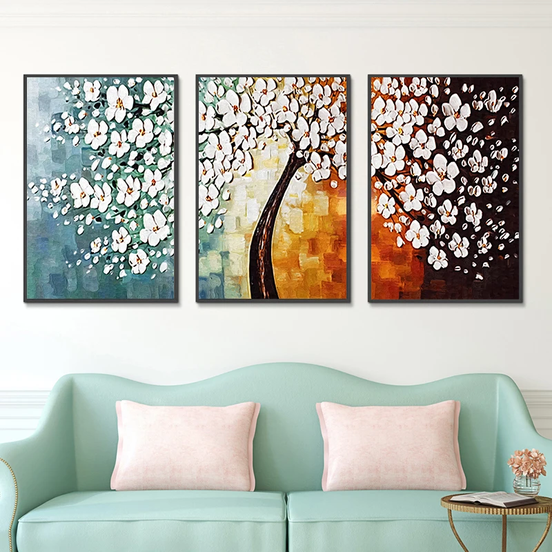 

Van Gogh Life Lucky Tree Posters Painting Nordic Landscape Abstract Oil Tree Canvas Art Painting Flower Blooming Wall Pictures