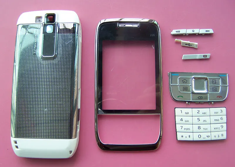 Новый чехол с полным корпусом и клавиатурой для Nokia E66 белый серый сменный