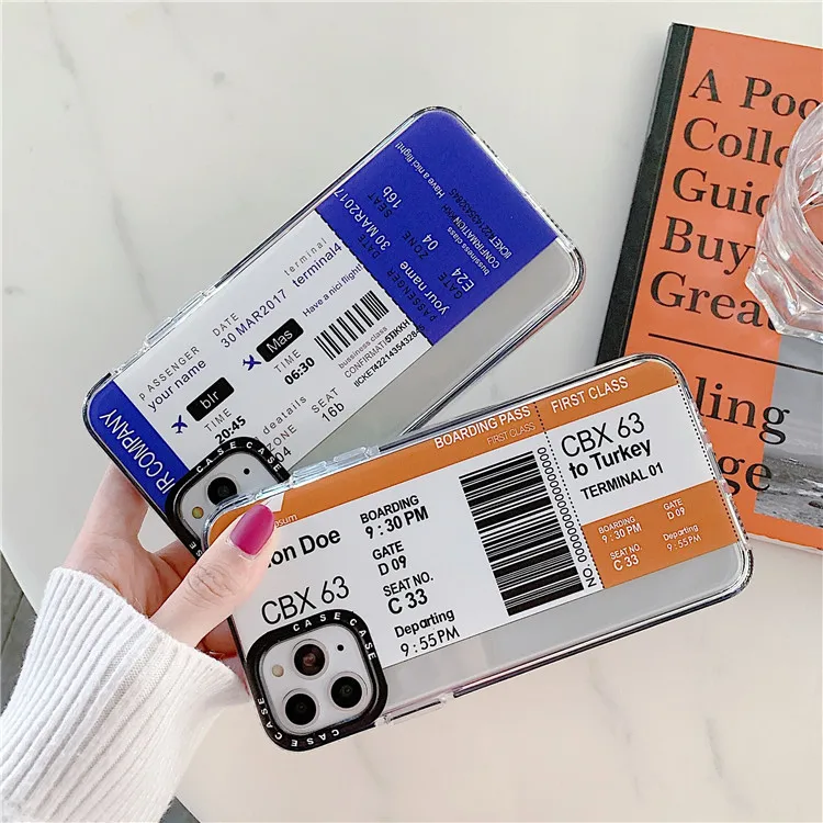 Retro Travel City Ticket Label Transparent Phone Case For iPhone 11 Por Max X Xsmax Xr Xs 7 Puls 8 Cases Soft TPU Cover | Мобильные