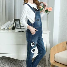 Новые корейские джинсы для беременных; повседневные штаны для беременных; модная одежда для беременных; сезон осень-зима