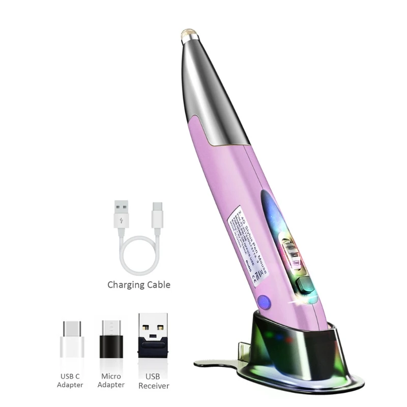 

Rechargeable Right Hand and Left Hand 1200 DPI 2.4G USB Wireless Mouse with Micro USB Type C Adapter Touch Pen Function