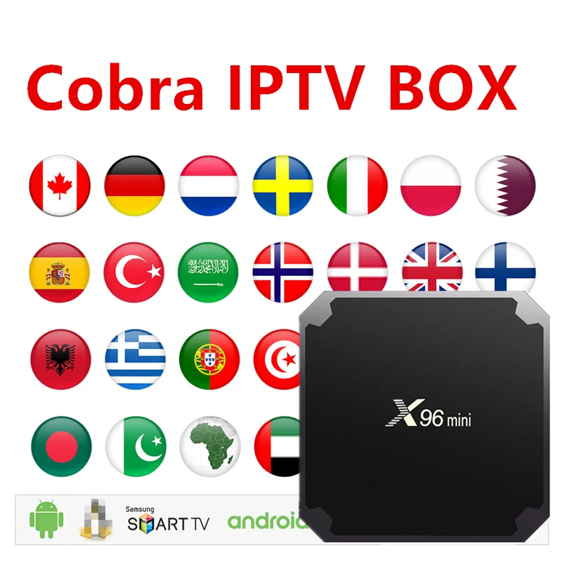 Cobra мировое iptv box x96mini android tv арабский Европа немецкий ex yu Испания голландский