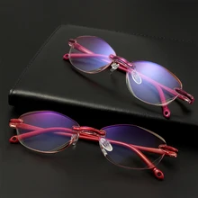 Новинка, унисекс, ультралегкие очки без оправы для чтения, прозрачные линзы, анти-Blu-Ray, компьютерные очки, Анти-усталость, очки для пресбиопии