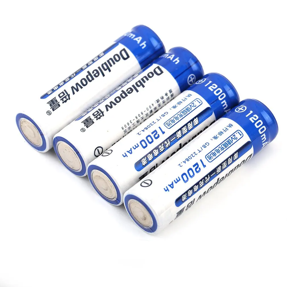 4 шт/комплект doulepow портативный 1,2 V Ni-MH AA Quanlity заряжаемый аккумулятор 1200mAh для различных устройств синий и белый