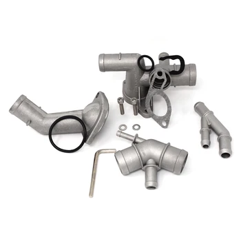 

Coolant Flange Kits Water Outlet Engine Durable Thermostat Housing Upgrade Cast Aluminum Radiator Parts Accessories For Jetta