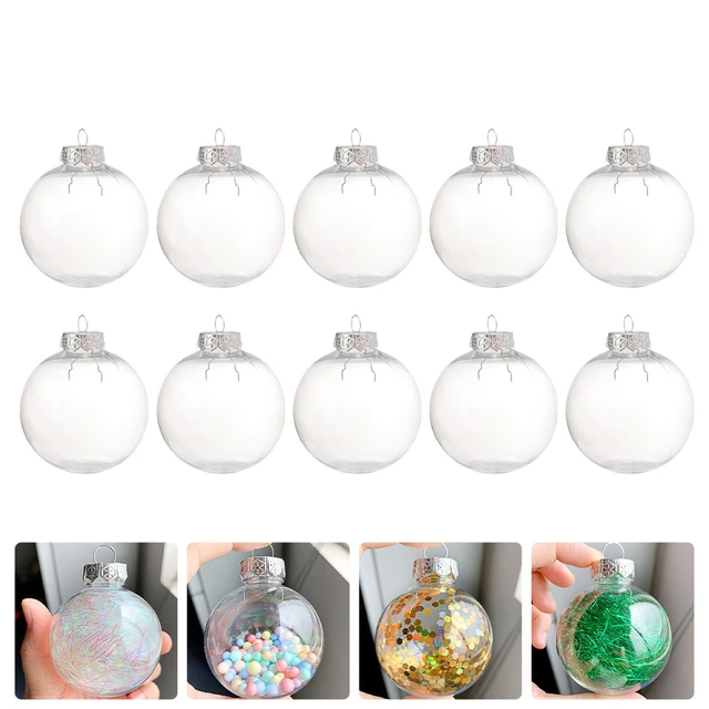 20pcs Clear Plastic Fillable Ornaments Ball for Christmas Tree Decorations  4-10cm Christmas Balls Tree Ornament New Year - AliExpress