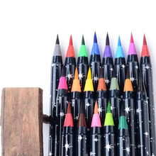 20 цветов акварельный набор кистей и ручек мягкая Акварельная кисть искусство для школьных принадлежностей писчая, для рисования раскраска книги манга каллиграфия