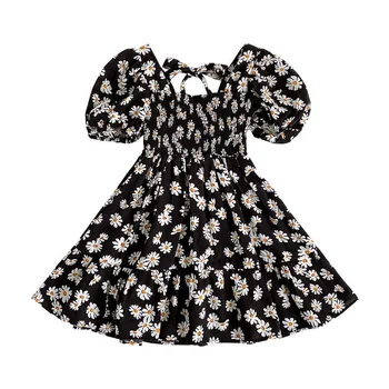 

New Baby Girl Dress Summer Child Clothes Cute Sleeveless Cotton Small daisies Dress Fashion Elegant Clothing 9 Months-6 Years