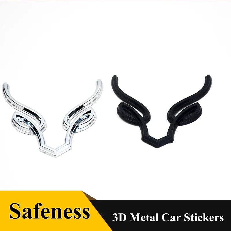 

3D Metal Antlers Abstract Art Safe journey Emblem Sticker Deer Badge Decals Car Styling For AUDI BMW HONDA TOYOTA Hyundai KIA