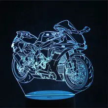 Горячий 3D ночной Светильник СВЕТОДИОДНЫЙ мотоцикл Sty светодиодный энергосберегающий прикроватный ночник орнамент с пультом дистанционного управления для спальни LSF99