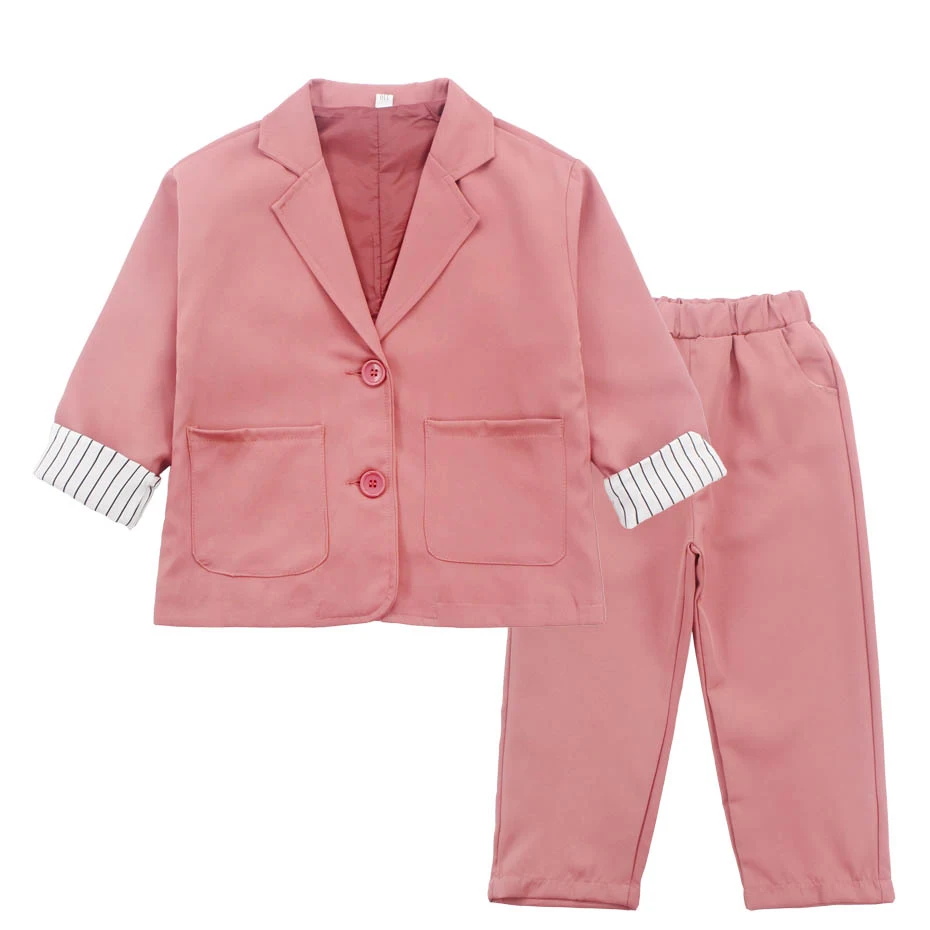 Teen Girls Clothing Casual Jacket & Pants Suit For Girl Striped Cuff Blazers For Girls Party