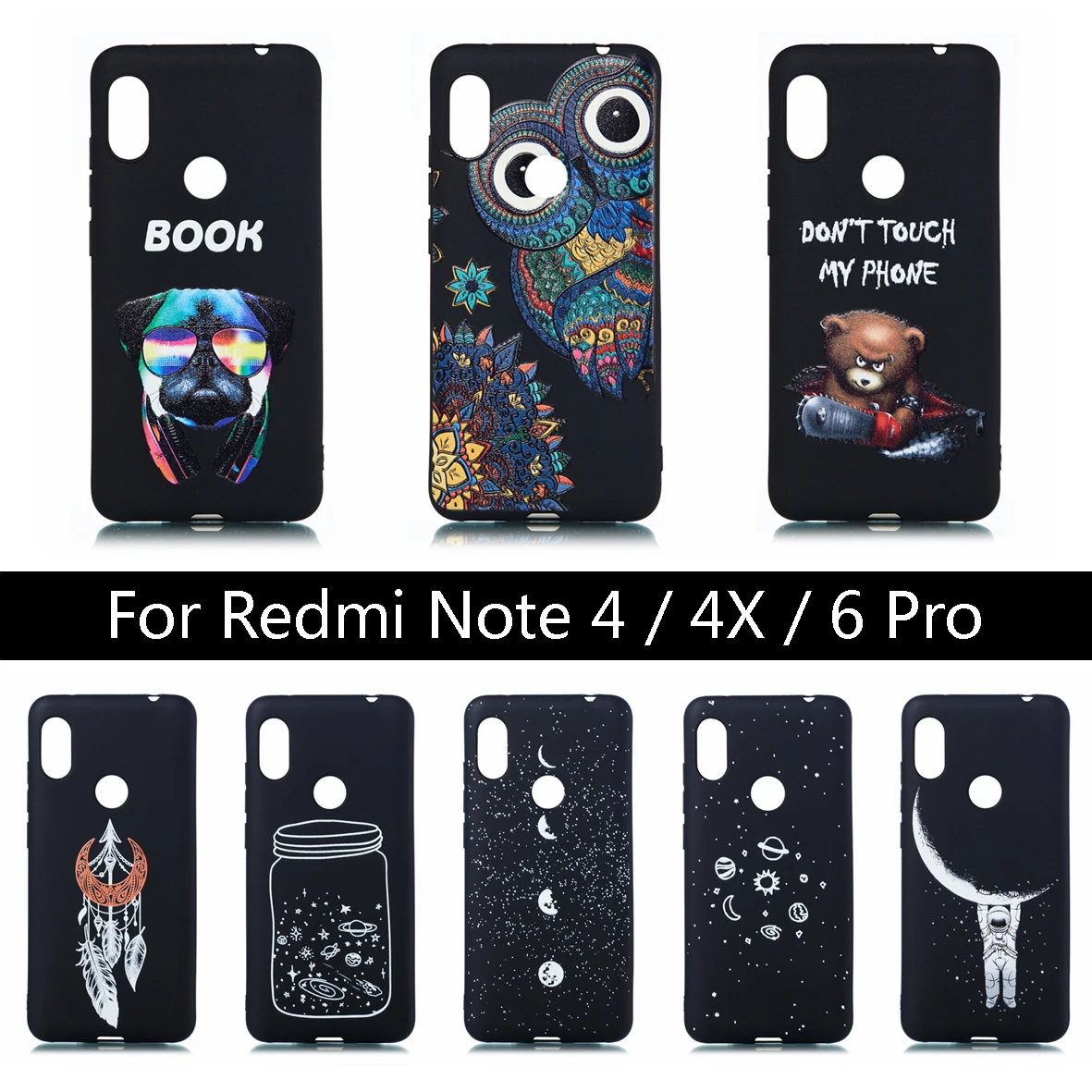 ТПУ силиконовый чехол для Xiaomi mi Red Note 4/Note 4X/Note 6 Pro 6PRO мягкий телефона Note4/4X/6Pro