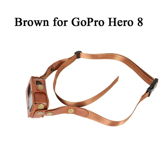 For gopro 8 Кожаный защитный чехол для Gopro Hero 5, 6, 7, Черная защитная полиуретановая сумка с ремешком для GoPro Hero 8, набор аксессуаров для экшн-камеры - Цвет: For gopro 8