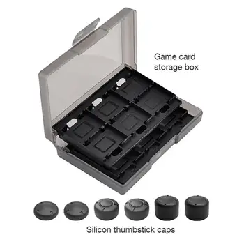 

24 in 1 Portable Game Cards Case Storage Box and 6 in 1 Thumbstick Caps Cover Compatible with Nintend Switch