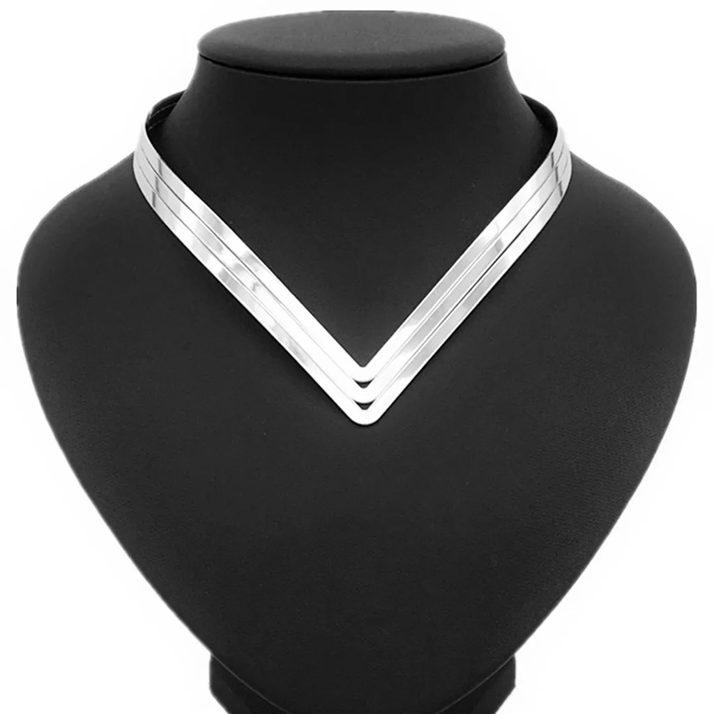

Js5364 Europe And America Street Snap Simple Modeling Metal Textured Neck Ring Necklace Jewelry Accessories Choker