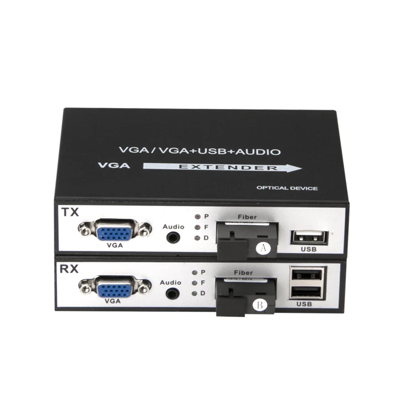 1 пара VGA + KVM волоконный удлинитель в оптический преобразователь Аудио