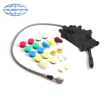 

Car Polish Drill Kit Including Polishing Pad Detail Adapter and Gloves Accessories for Buffer Polisher Tools Detailing Clean