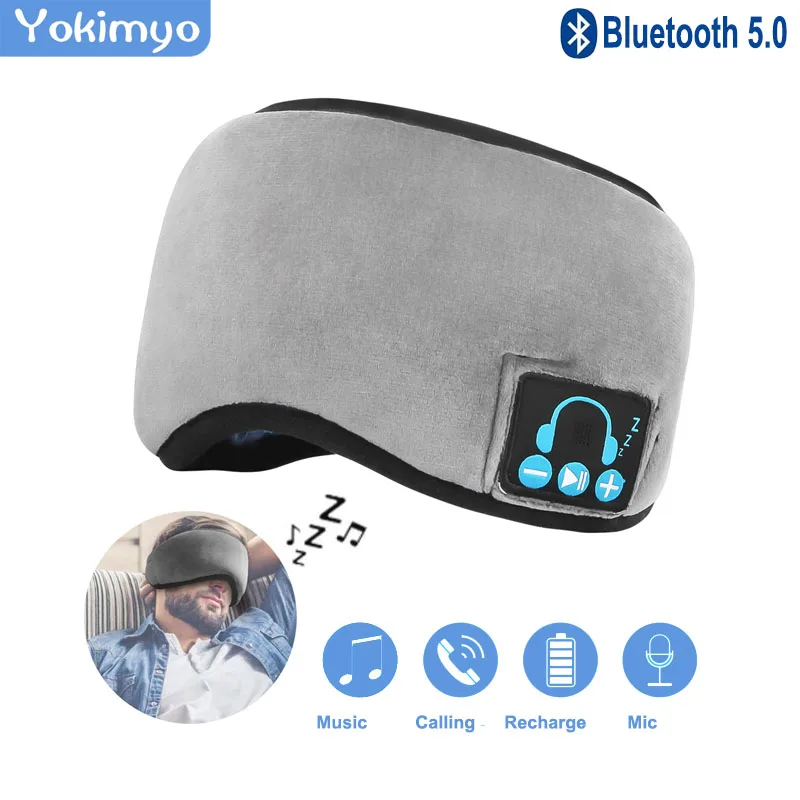 

2019 Wireless Bluetooth soft Earphones For Sleeping Eye Mask Stereo Music Sport Wireless Headphones Bluetooth With Microphone
