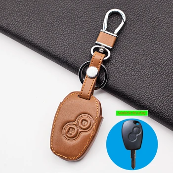 

For Renault DACIA Sandero Captur Twingo Megane Scenic Kangoo Modus Leather Car Key Case Cover 2 Buttons Protective Shell