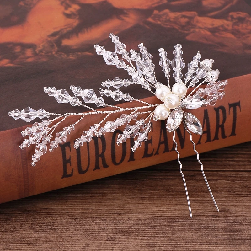 Bridal Hairpins Wedding Hair Accessories Tiara Pearl Rhinestone Flower Bridal Headpiece Wedding Hair Pins For Women Hair Jewelry Bridal Hairpins Wedding Hair Accessories Tiara Pearl Rhinestone Flower Bridal Headpiece Wedding Hair Pins For Women Hair Jewelry