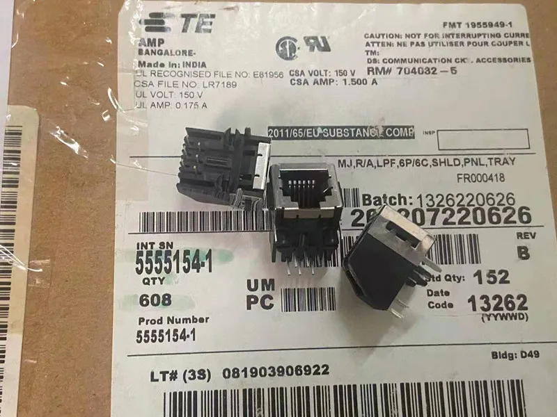 1 шт. оригинальный TE AMP Tyco Amp модульный разъем 5555154-1 Ethernet-разъем RJ45 RJ11 | Электронные