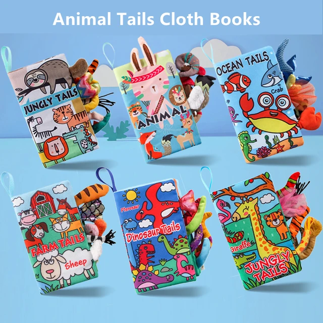 Baby Cloth Book Kids Infant Early Learning Educational Animal Tails Fabric Books Develop Cognize Reading Puzzle Book Toys игрушк 1