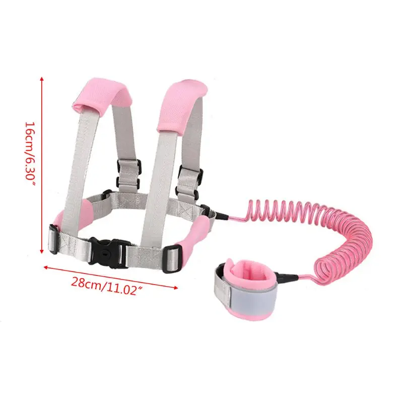 2 in 1 Toddler Leash Anti Lost Wrist Link Safe Harness Baby Key Lock Adjustable