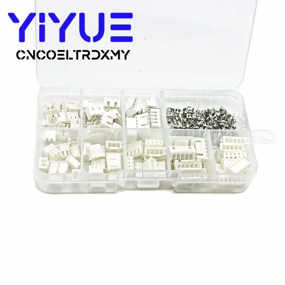 220pcs JST XH2.54 wire Connector XH 2.54mm 90 angle Curved pin Header + Housing + Terminal Kit 2p 3p 4p 5pin XH Kits TJC3 (2)