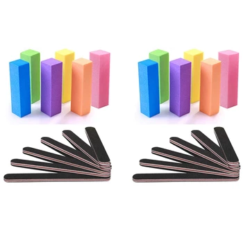 

24 Manicure Tool Kits, Rectangular Nail Care Buffer Block Tools, Nail Files and Buffer 100/180 Grit
