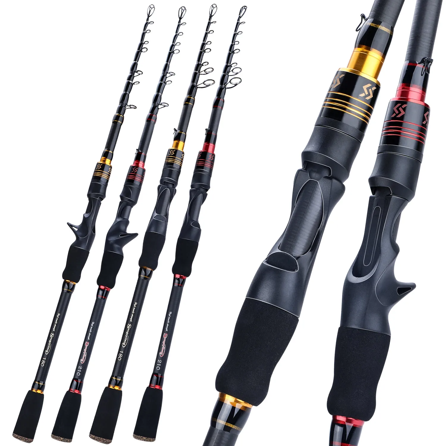 Spinning Fishing Rod Travel Portable Carbon Fiber - 1.8m 2.1m Portable  Telescopic - Aliexpress