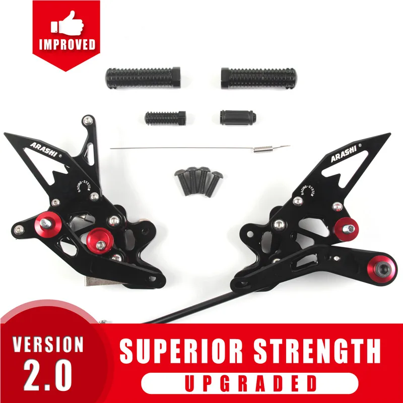 Араши для SUZUKI GSXR600 GSXR750 2011- ЧПУ Rider Rearset Регулируемые подножки GSX-R650 GSX-R750 2012 2013 - Цвет: Black