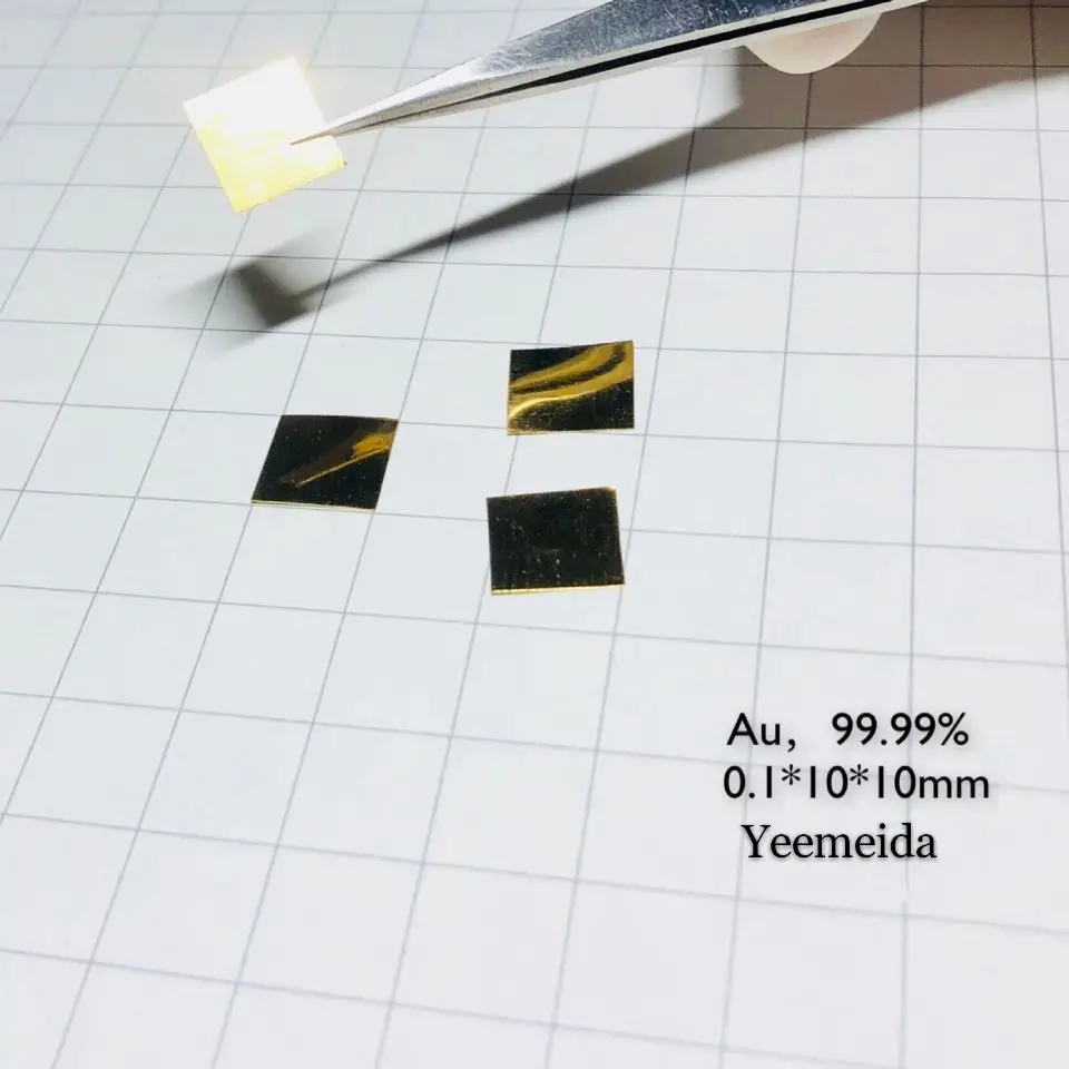 Au foil 10x10x0.1mm Au золото металл 10 мм Плотность куб 99.99% чистый для коллекции элементов - Цвет: Au foil 10x10x0.1mm