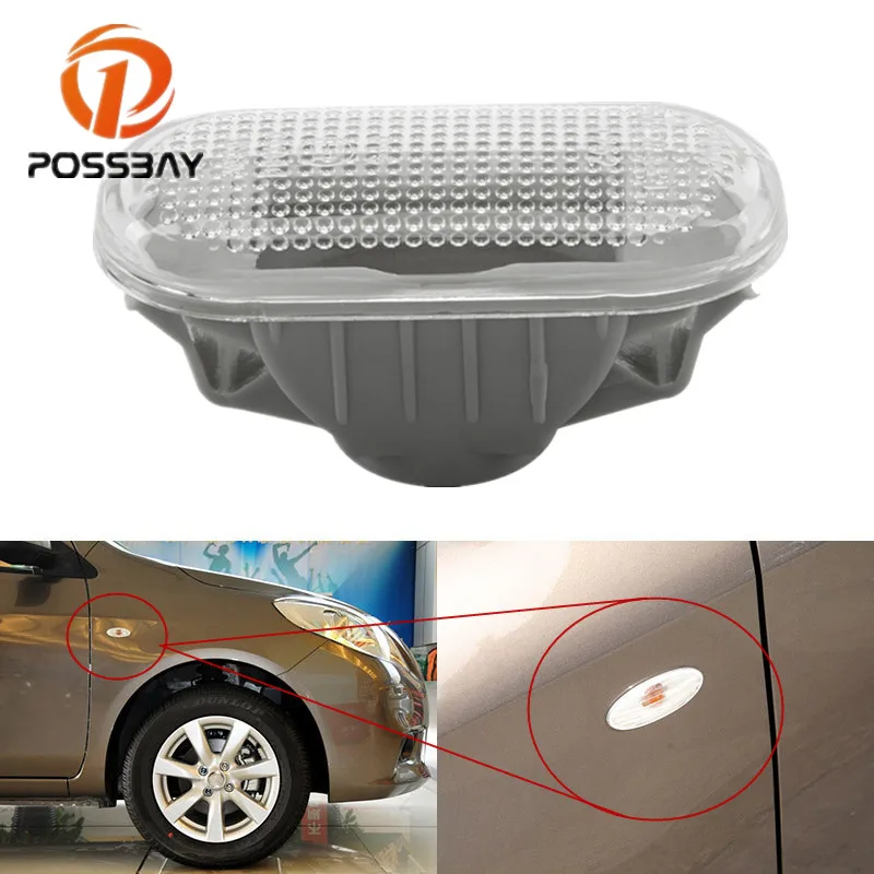 

POSSBAY Side Turn Signal Lamp Fender Light Cover For Nissan Versa 2007-2013 Quest 2004-2010 Car Amber Fender Side Marker Lights