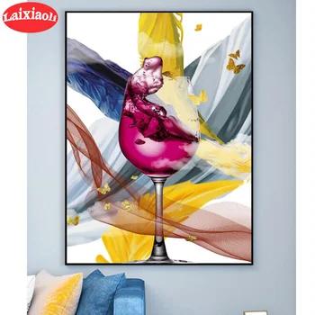 

5D DIY Diamond Painting full square round Novelty wine abstract painting Cross Stitch Embroidery with diamond mosaic Wall Art