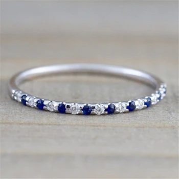 

Silver Color Sapphire Ring Zircon Engagement Wedding Jewelry Ring for Women Anillos Bizuteria bijoux femme anel jewellery Ring