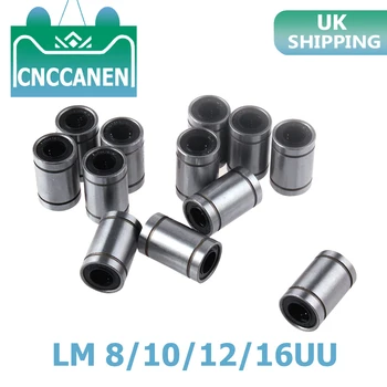

12PCS/LOT Linear Bushing LM8UU LM10UU LM12UU LM16UU CNC Linear Bearing 8mm for Rods Liner Rail Linear Shaft CNC 3D Printer Parts
