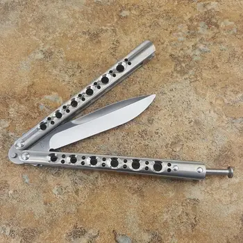 

THEONE Butterfly Trainer Knife BM40 BM42 Bm43 BM47 440 Blade Titanium Handle Jilt Not Sharp Camping Hunting Edc Pocket Knife