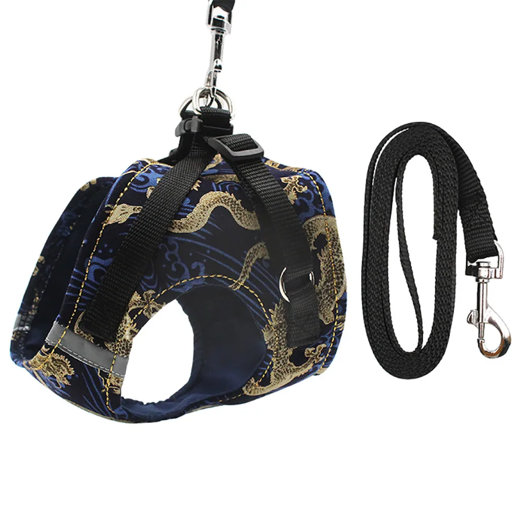 Dog Harness Nylon Pitbull Pug Small Medium Dogs Harnesses Vest Bling Rhinestone Bowknot Dog Accessories New Pet Dog Supplies