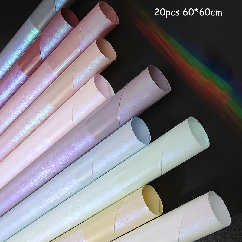

20pcs Colorful Flowers Wrapping Paper Waterproof Bouquet Wrapping Paper Gift Wedding Packaging Materials