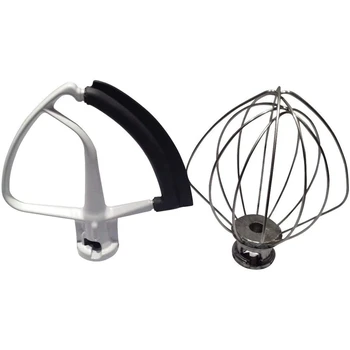 

for 4.5QT Flex Edge Beater KFE5T and K45WW Wire Whip for Mixers Flat Beater Blade for 4.5-5QT Tilt-Head Stand Mixers
