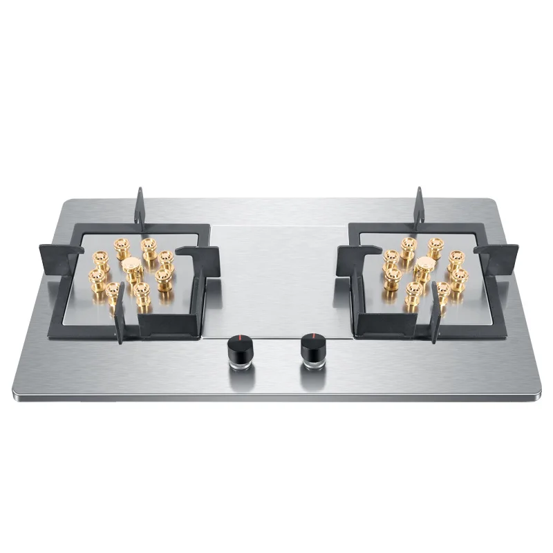 419D 7.0KW Stainless Steel Double-head Fierce Stove /Household Desktop Embedded Dual-Purpose Natural Liquefied Gas Stove 5