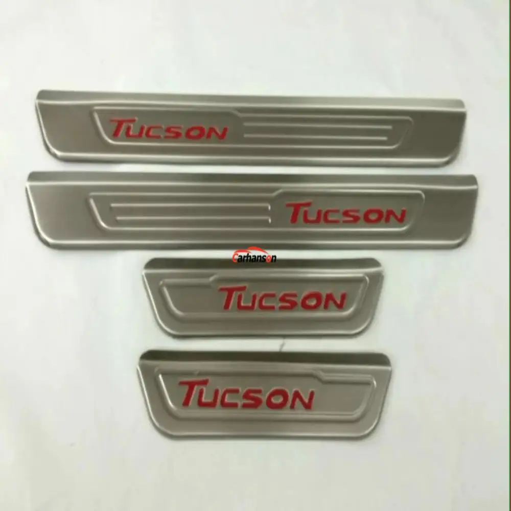 

For Auto-Accessories Styling Hyundai Tucson Stainless Steel Door Sill Protector Cover Strip Scuff Plate Pedal Guard Car Stickers