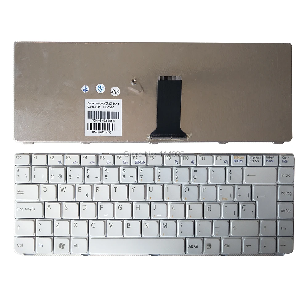 交換キーボードソニーのvaio vgn nr vgn ns spスペインキーキャップ白 