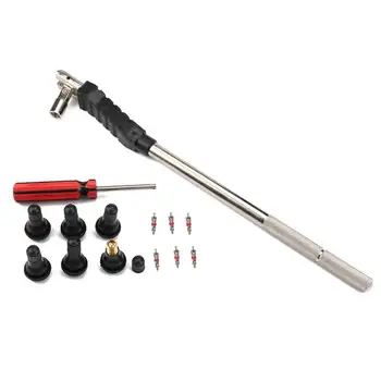 

6pcs Auto Car Copper Tire Valve Cores+6pcs Rubber Snap-In TR412 Valve Stems+Puller+Installation Tool Valve Nozzle Repair Kit