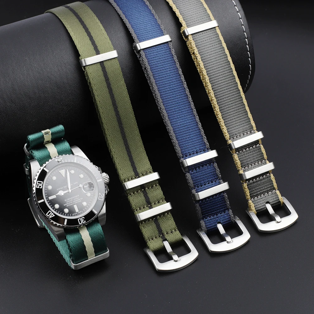 

High Quality Nylon Seatbelt Watch Band 20mm 22mm Strap for Military Watch Wristwatch Universal Bands Replacement