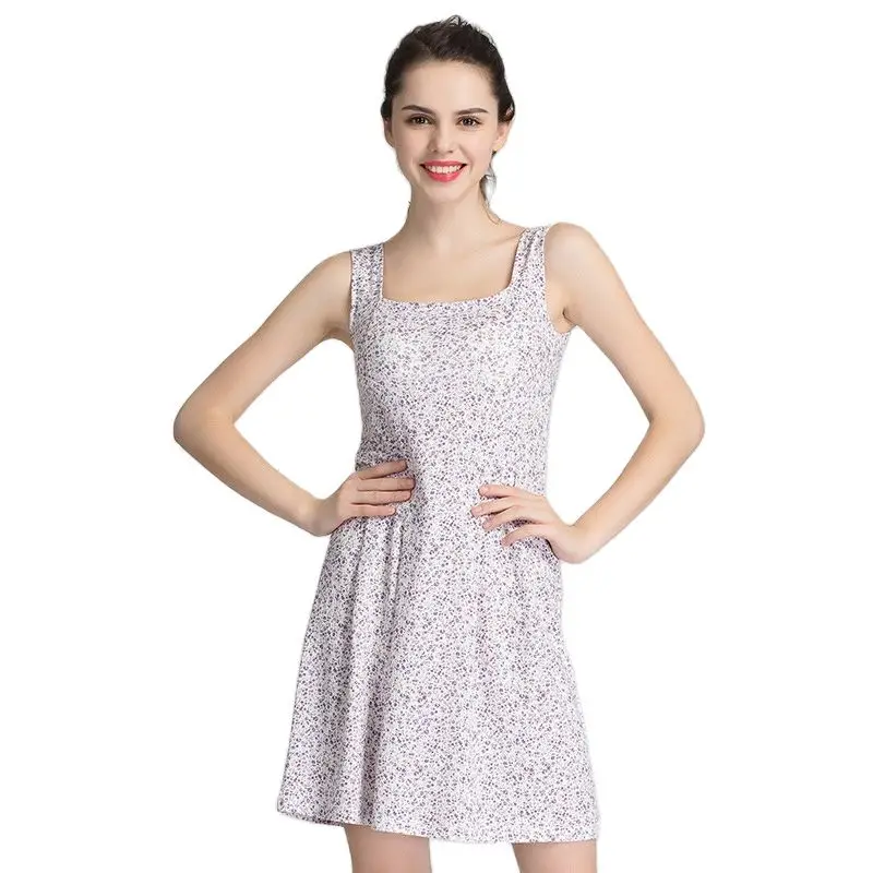 Ejqyhqr Summer Built In Bra Padded Wire Free Dress Women Casual