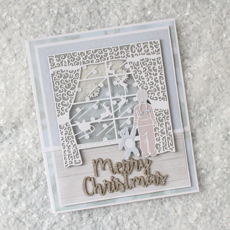 Металлические режущие штампы для скрапбукинга и изготовления карт в стиле Санта