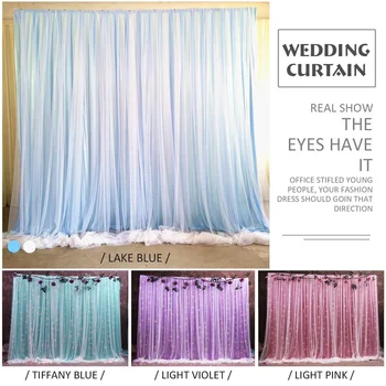 

Silk Elegant Wedding Backdrop Curtains Gauze Wedding Decoration Photo Backdrops Background For Party Event Tied