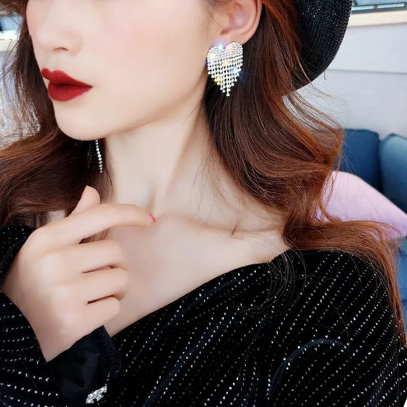 Shiny Rhinestone Angle Wings Charm Drop Dangle Earrings for Women Fashion Jewelry Brand Collection Earrings Accessories